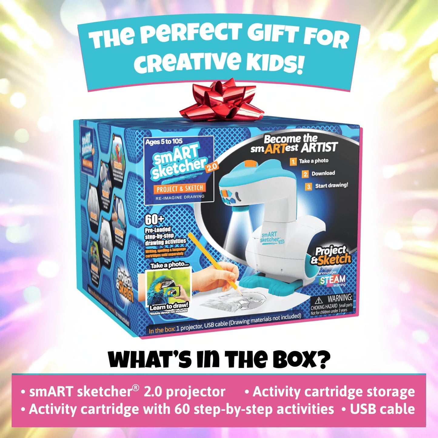 Flycatcher Smart Sketcher 2.0 Projector – Kids Drawing & Tracing Toy, Educational Art & Craft Gift for Boys & Girls Ages 5+