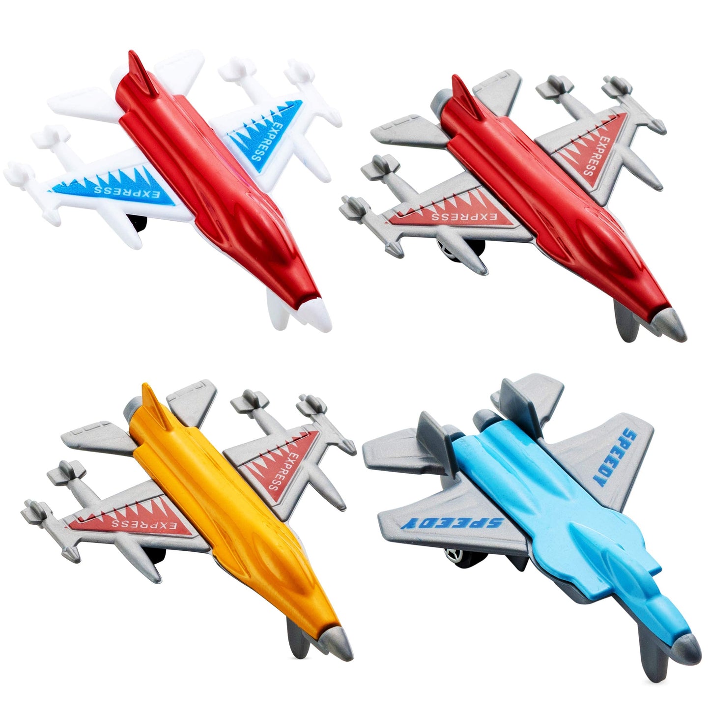 Airplane Toys 12-Pack Playset – Bomber, Military & F-16 Fighter Jets, Birthday Party Favors for Kids Boys & Girls (Styles May Vary)