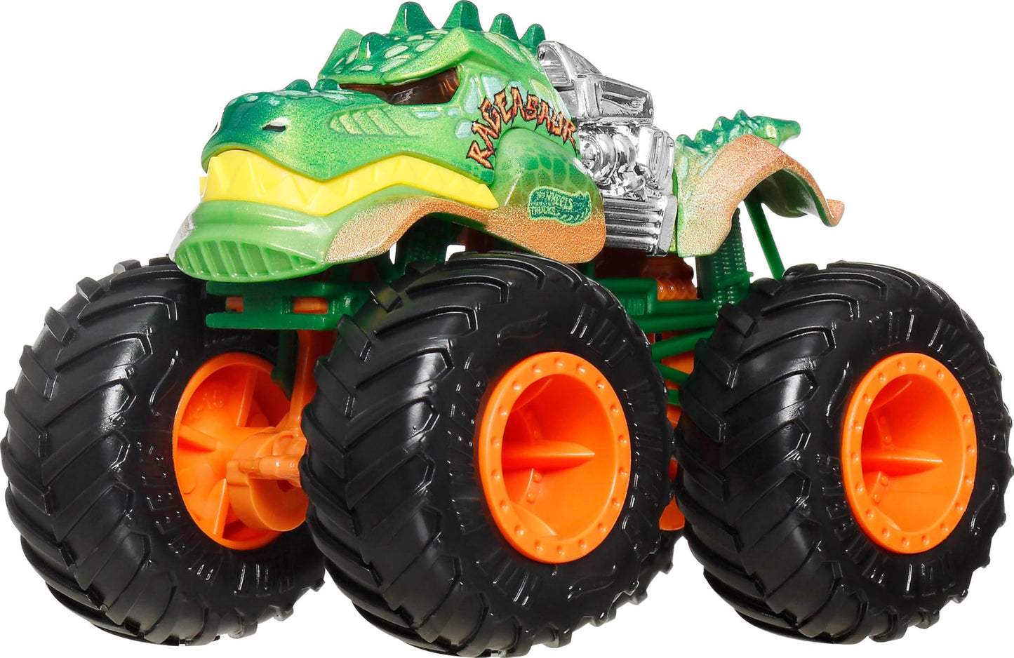 Hot Wheels Toy Cars & Monster Trucks, Sharks vs. Dinos Multipack with 2 Big Rigs, 2 1:64 Scale Monster Trucks & 2 1:64 Scale Hot Wheels Vehicles