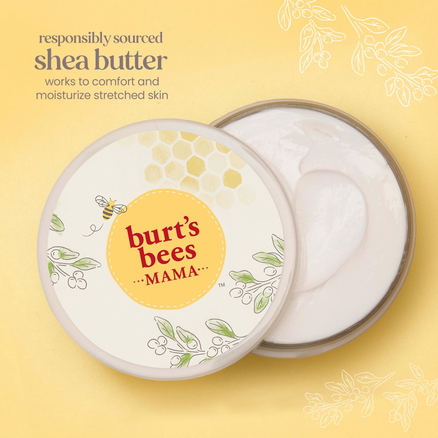 Burt’s Bees Mama Belly Butter, 6.5 oz – Stretch Mark Cream for Pregnancy & Postpartum, Shea Butter & Vitamin E, Moisturizing Prenatal Gift