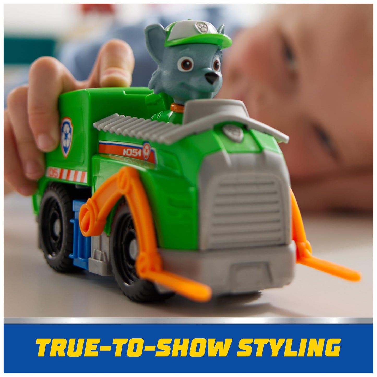 Paw Patrol, Rocky’s Recycle Truck, Toy Vehicle with Collectible Action Figure, Sustainably Minded Kids Toys for Boys & Girls Ages 3 and Up
