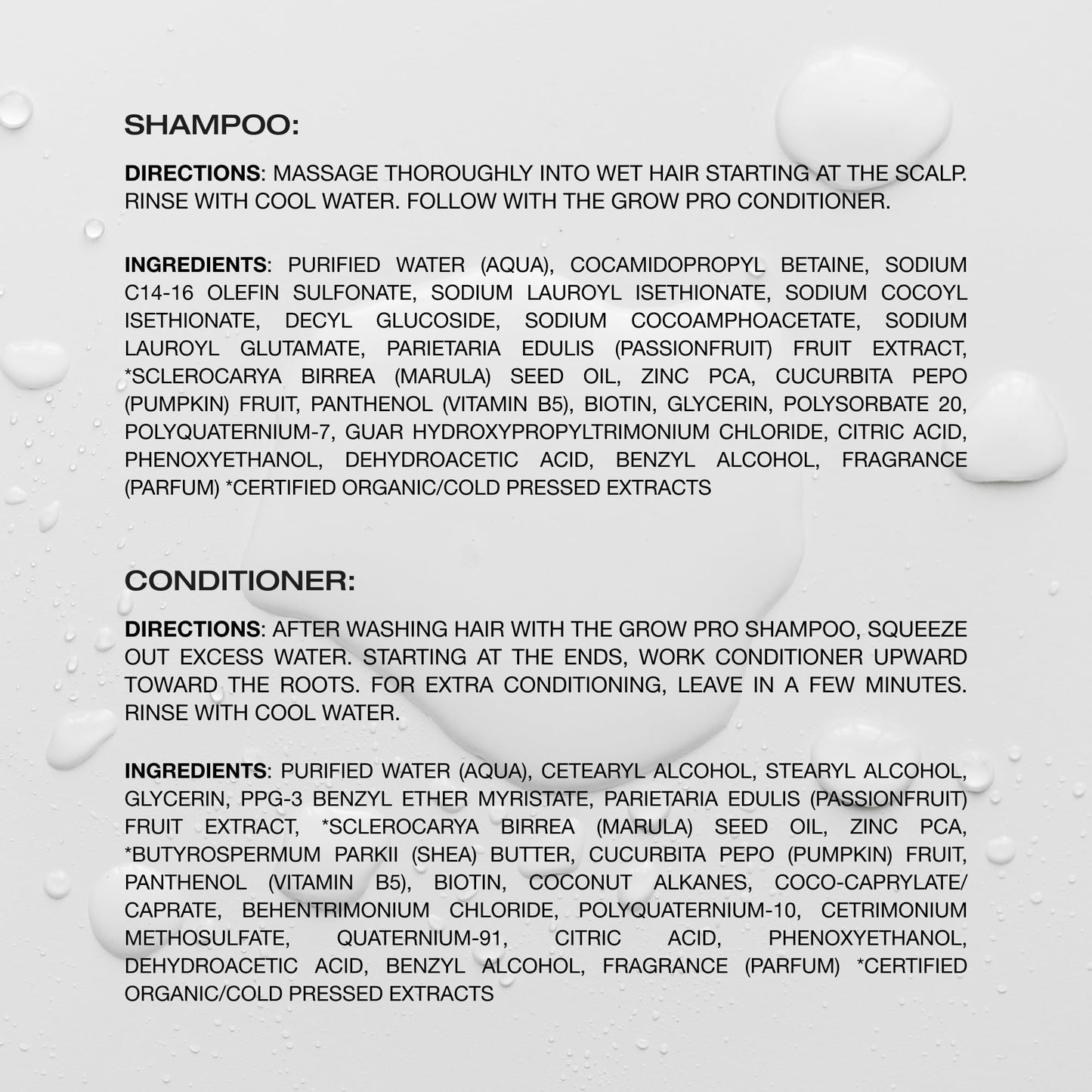 Raw Sugar Grow Pro Shampoo & Conditioner Set – Vegan Biotin Anti-Thinning, Pro-Lengthening Formula with Passion Fruit & Marula, Sulfate-Free