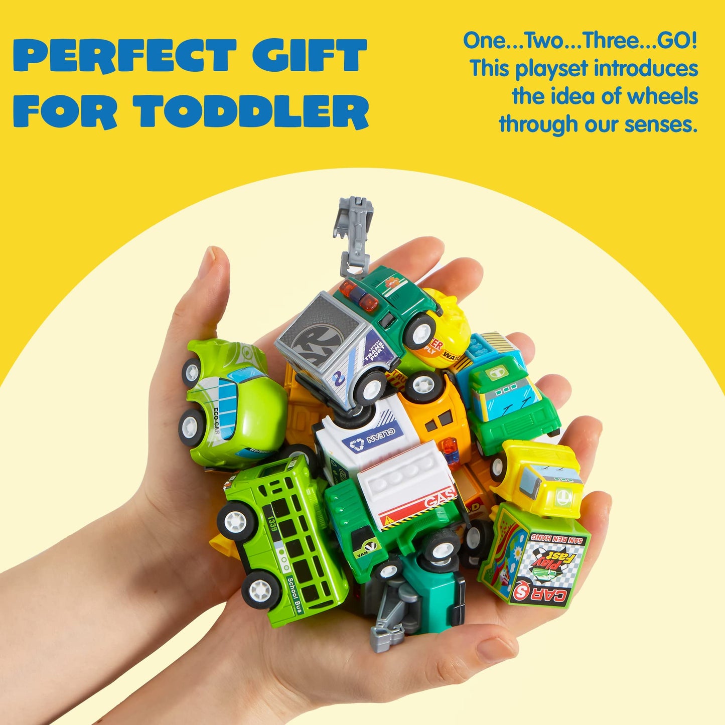 JOYIN 25-Piece Pull Back Cars & Trucks Toy Set for Toddlers, Kids Boys & Girls – Die-Cast Vehicles, Party Favors, School Gifts & Goodie Bag Stuffers