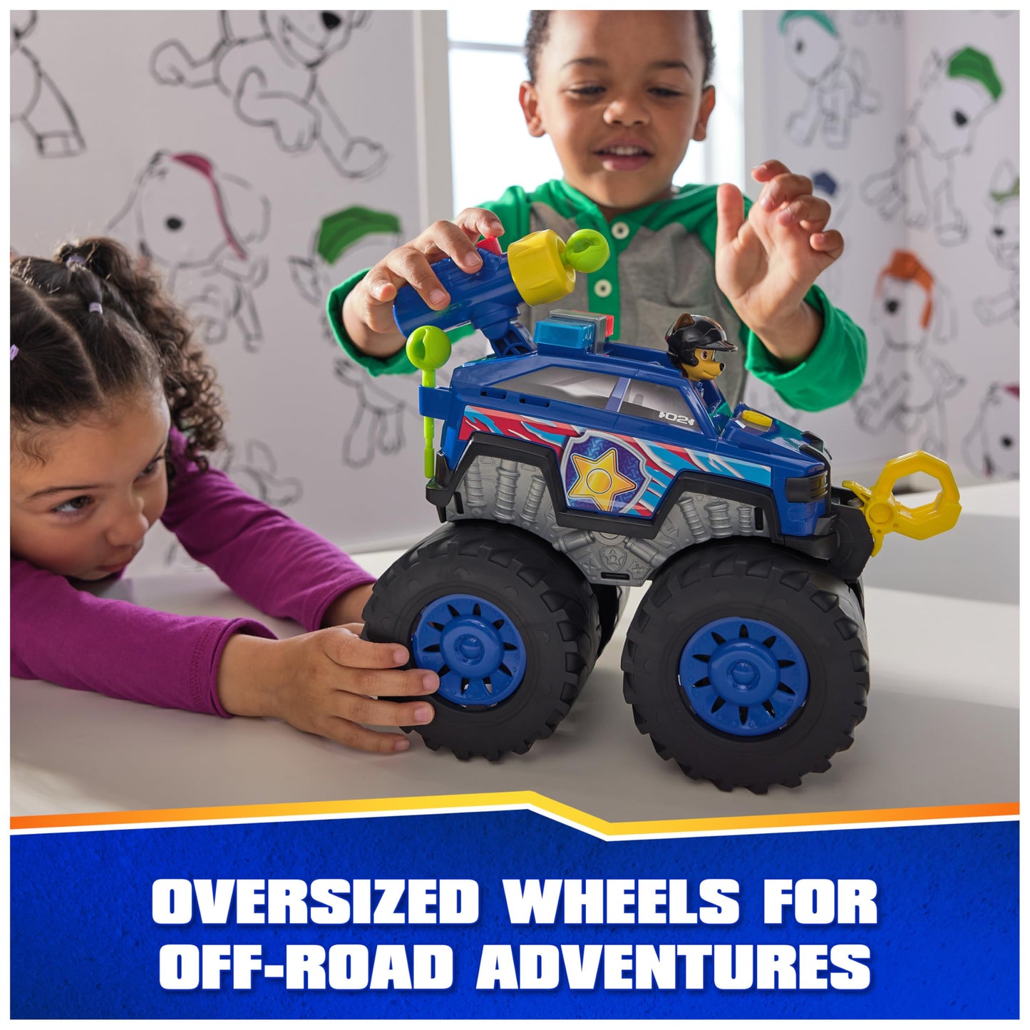 Paw Patrol: Rescue Wheels Chase’s Power Haulin’ Cruiser, Toy Truck with Launcher, Motorized Winch, Lights & Sounds, Kids Toys for Boys & Girls Ages 3+