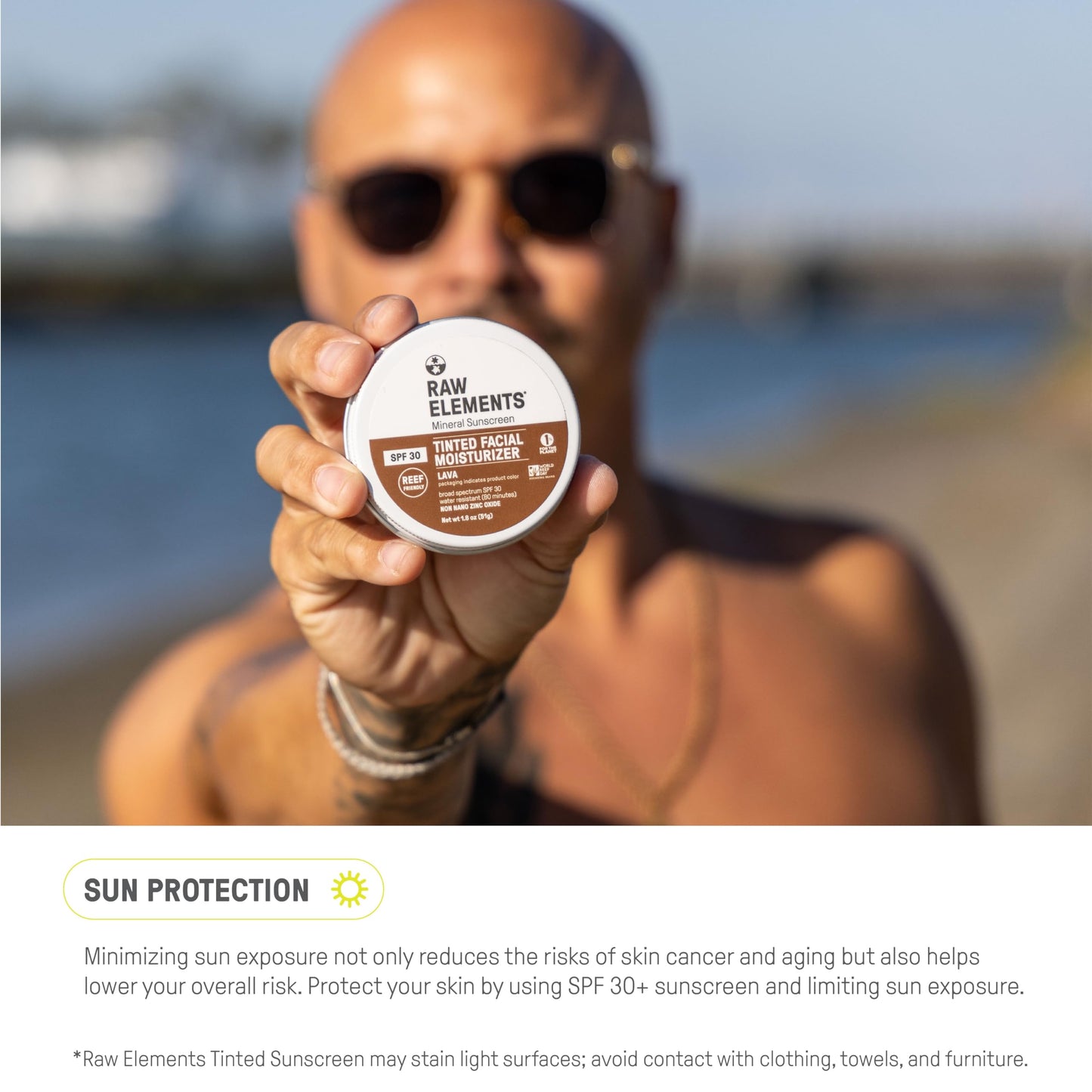 Raw Element SPF 30 Tinted Face Cream – Non-Toxic, Reef-Friendly Mineral Sunscreen & Daily Moisturizer, All Ages, Bronze, 1.8 oz