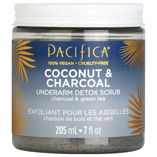 Pacifica Armpit Detox Scrub – Coconut & Charcoal Exfoliating Underarm Body Care, Aluminum-Free, Vegan & Sensitive Skin Safe, 7 fl oz