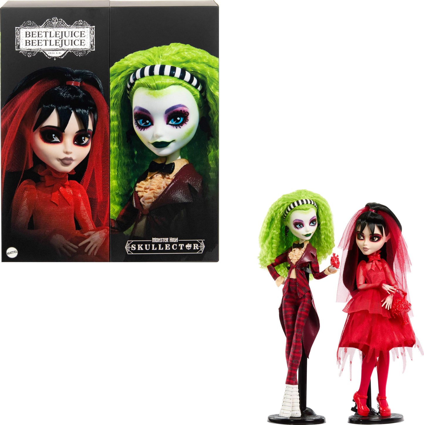 Monster High Skullector Beetlejuice 2-Pack Doll Set – Betelgeuse & Lydia Deetz with Accessories, Displayable Packaging, Amazon Exclusive