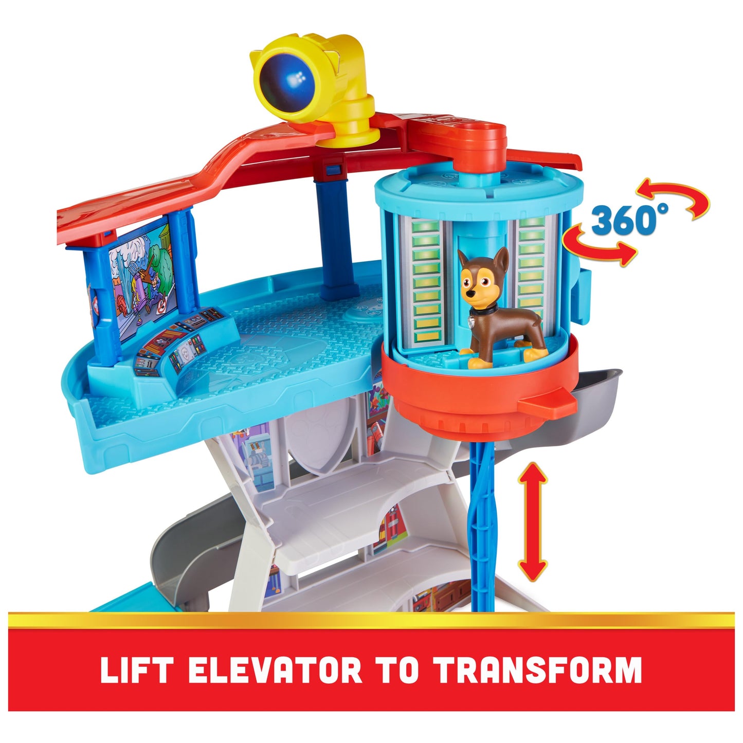 Paw Patrol Lookout Tower Playset with Toy Car Launcher, 2 Chase Action Figures, Chase’s Police Cruiser and Accessories, Kids Toys for Ages 3 and up