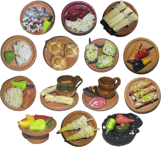 JDProvisions Miniature Mexican Fiesta Clay Pretend Food Decorations Arts Day of The Dead Offerings Dia De Los Muertos Ofrendas Cinco de Mayo (5)