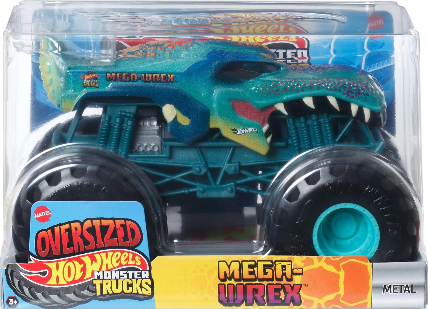 Hot Wheels Monster Trucks, Oversized Monster Truck, 1:24 Scale Die-Cast Toy Truck with Giant Wheels and Cool Designs