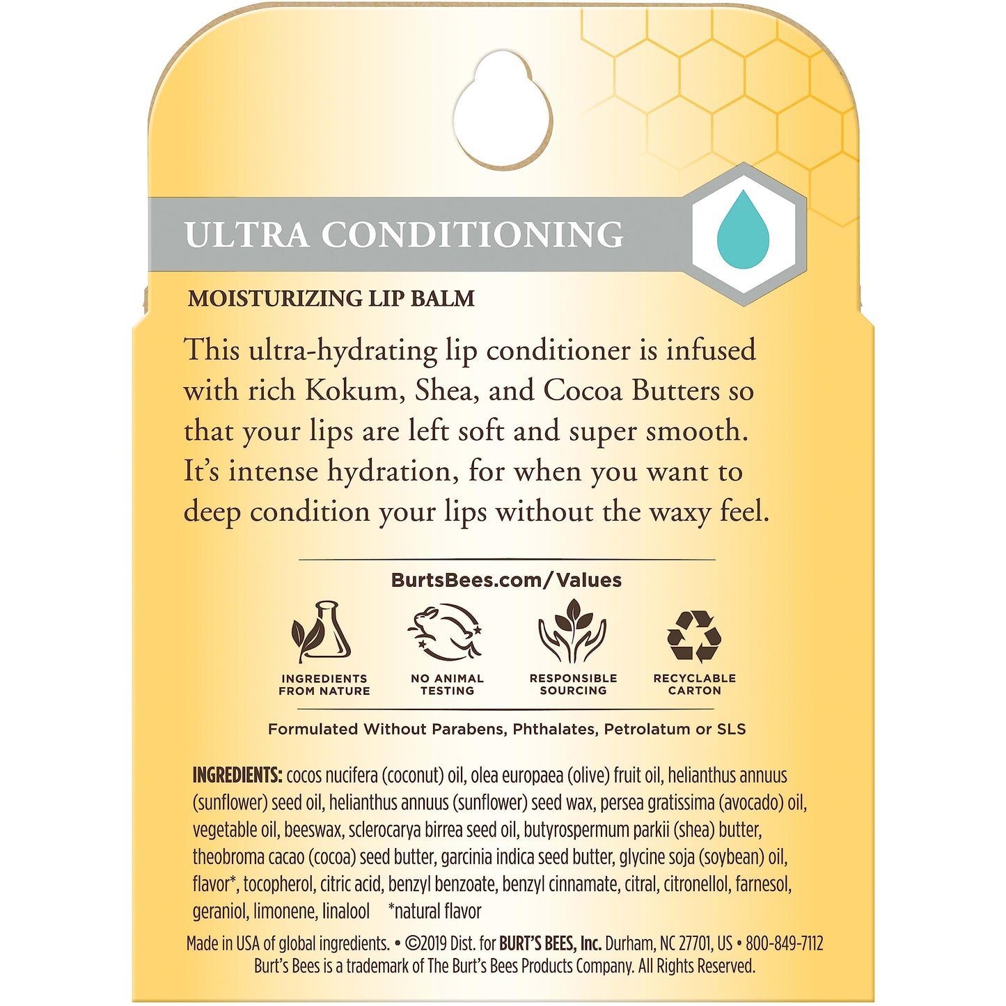 Burt's Bees Lip Balm 4-Pack – Natural Moisturizing Lip Care, Shea, Cocoa & Kokum Butter, All-Day Hydration, Christmas Stocking Stuffers