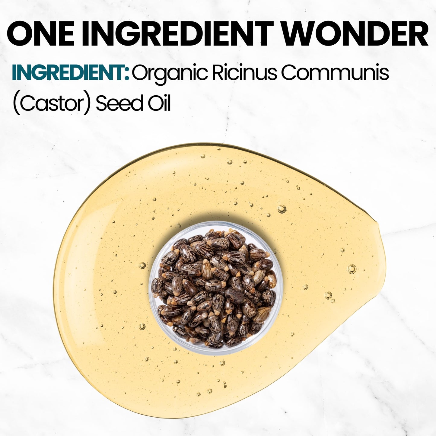 Florisan Organic Castor Oil 16oz – 100% Pure, Cold Pressed, Hexane-Free, Non-GMO Oil for Hair Growth, Skin, Lashes & Brows, USDA & EWG Certified