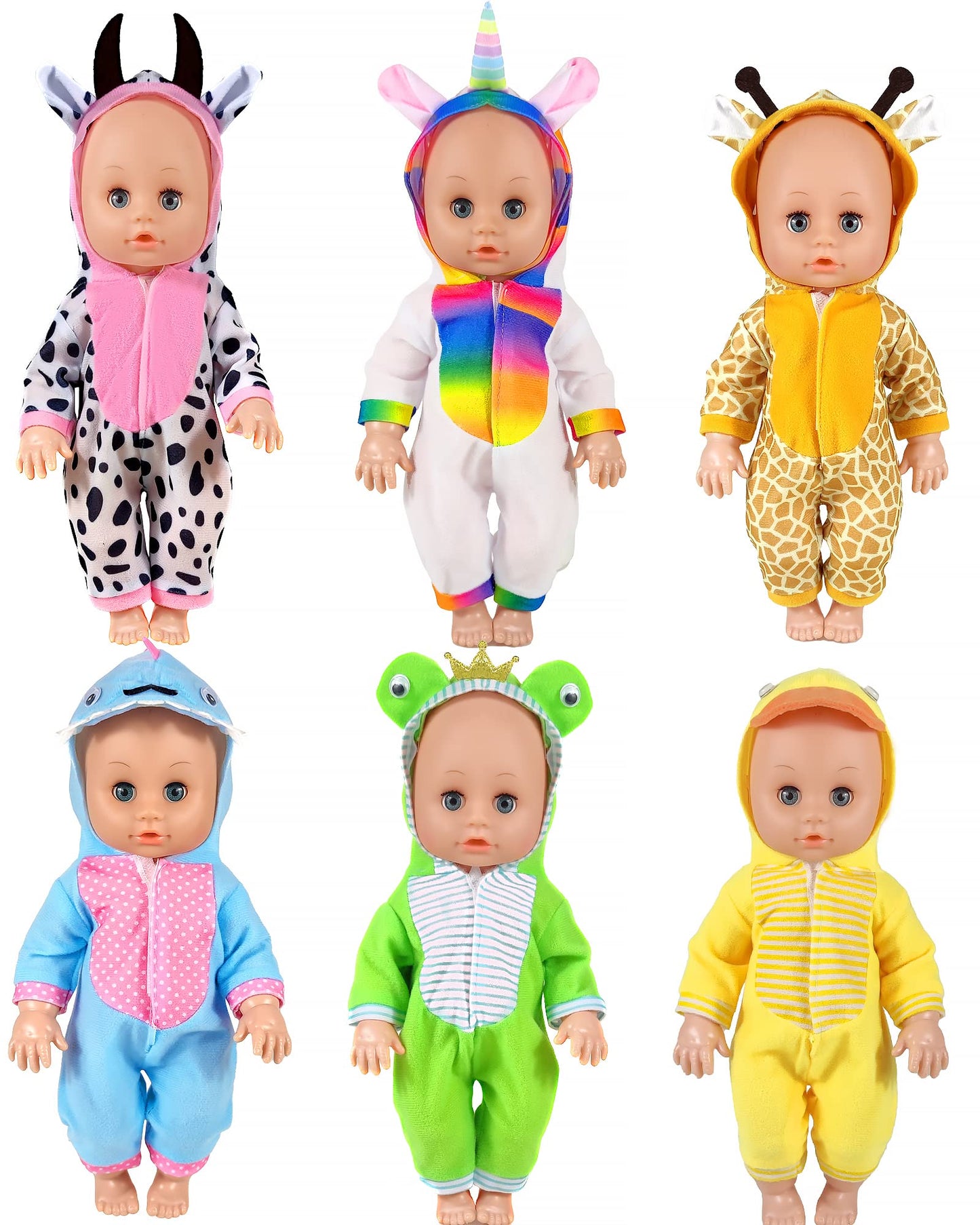 Doll Clothes,12 inch Baby Doll Clothes[6 Sets Animal Styling ] for 10/ 11 /12 inch Baby Dolls