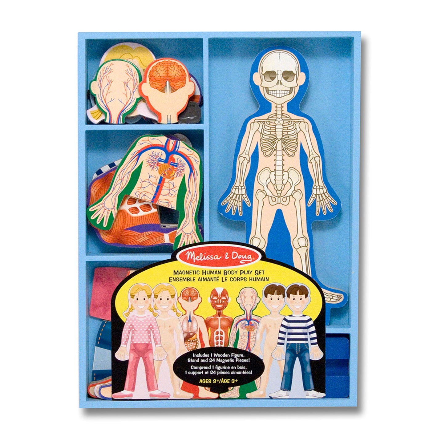 Melissa & Doug Magnetic Human Body Anatomy Play Set with 24 Magnetic Pieces and Storage Tray
