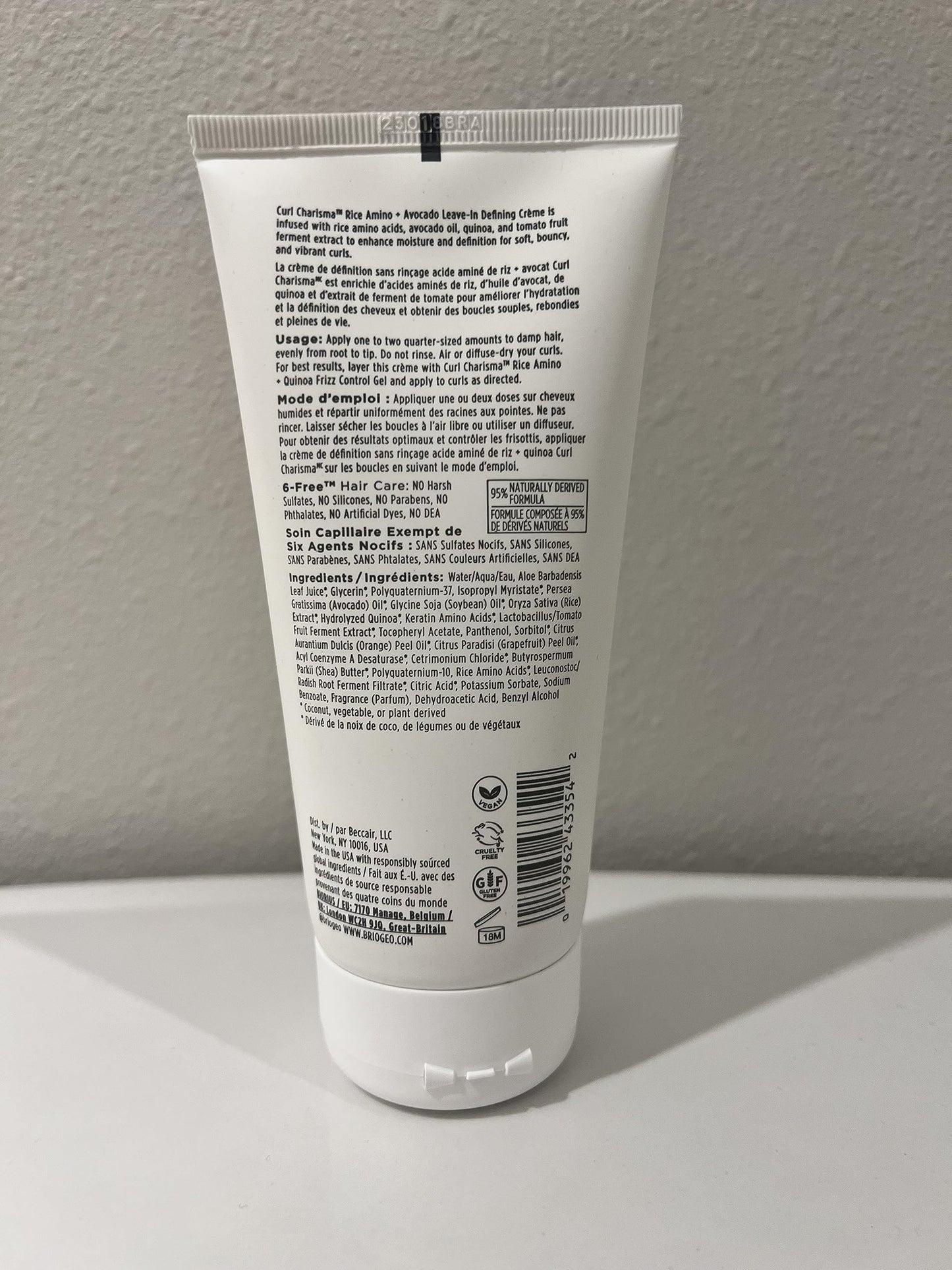 Briogeo Curl Charisma Leave-In Defining Crème with Rice Amino & Avocado – Anti-Frizz Moisturizer for Wavy, Curly & Coily Hair, Vegan, Cruelty-Free