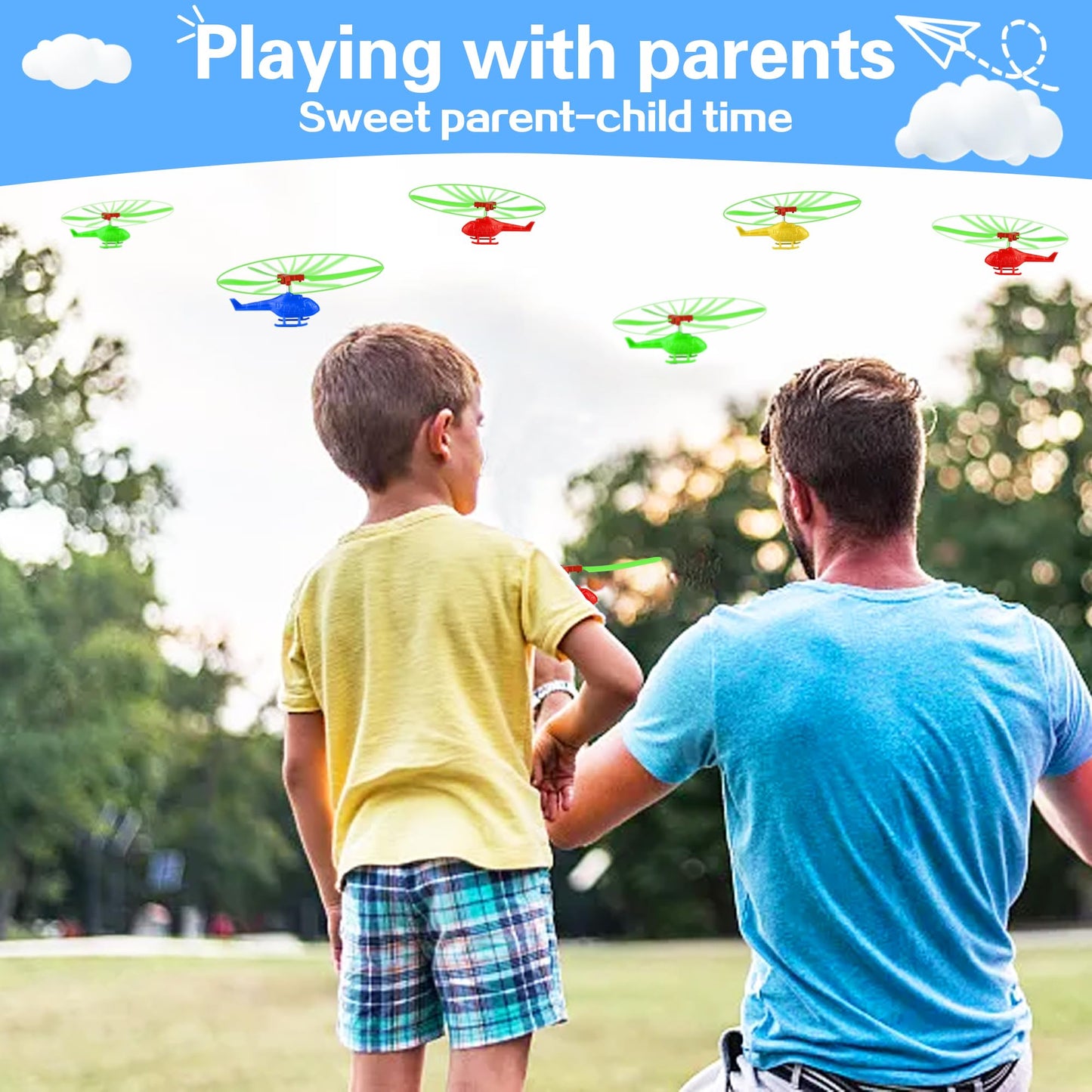 XIPEGPA 10PCS Flying Helicopter Planes Toys, 360° Rotating Airplanes for Kids, Goodie Bag Stuffers, Classroom Prizes, Bulk Party Favors