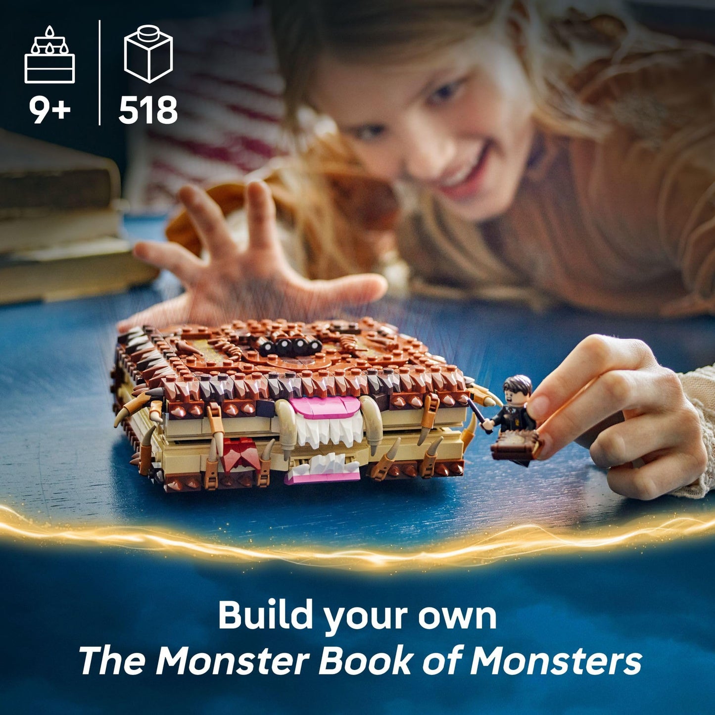 LEGO Harry Potter Book of Monsters Playset with Chomping Monster & Neville Minifigure, Kids Toy for Ages 9+, Gift Idea - 76449