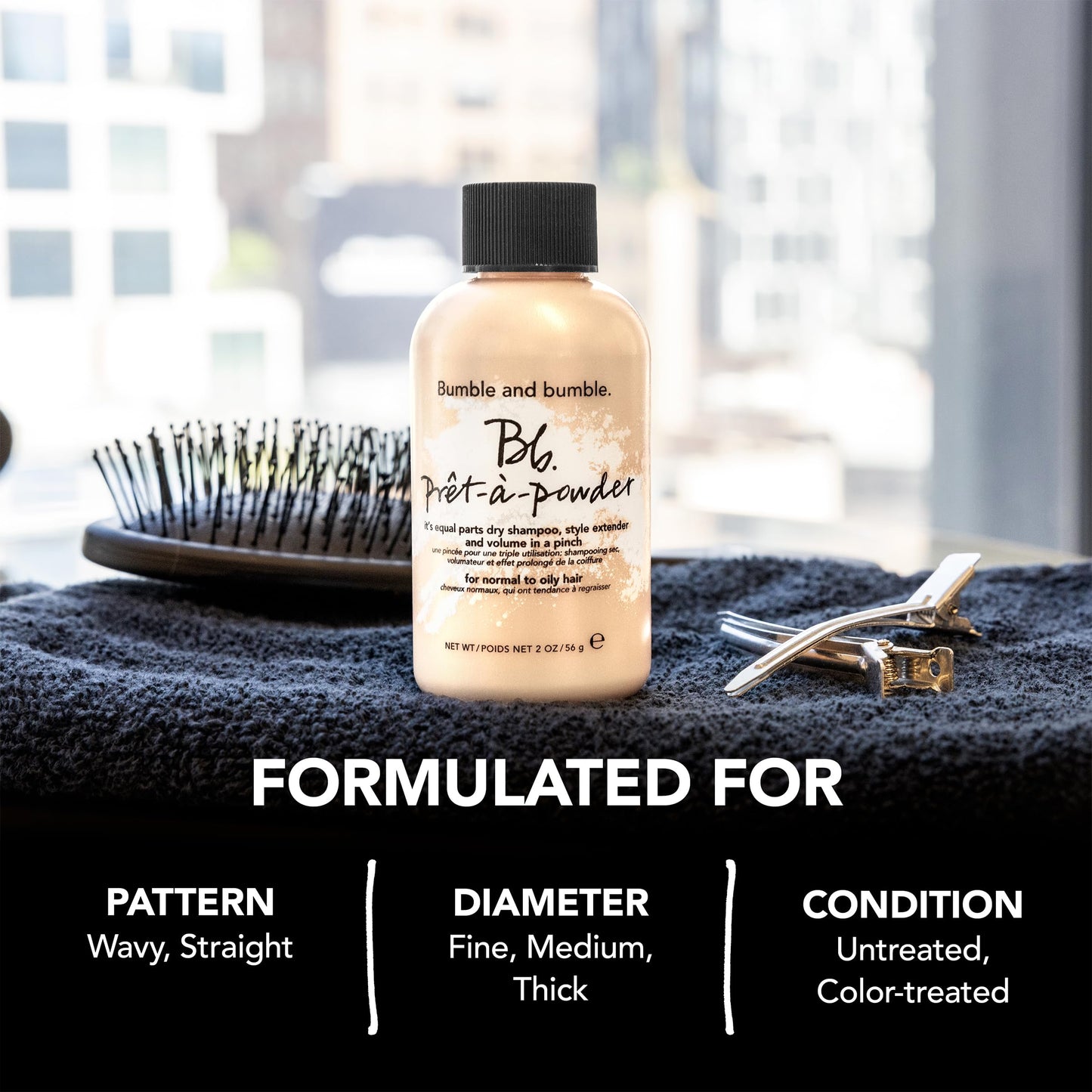 Bumble and bumble. Prêt-à-powder Dry Shampoo Powder | Adds Volume, Texture + Absorbs Oil | Non-Aerosol | Wavy + Straight, Mini Travel Size, 0.5 Ounce