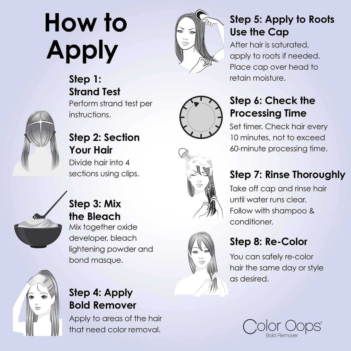 Color Oops Bold Hair Color Remover, 2 Applications – Safely Removes Semi & Direct Dyes, Recolor Same Day, Vegan & Cruelty-Free