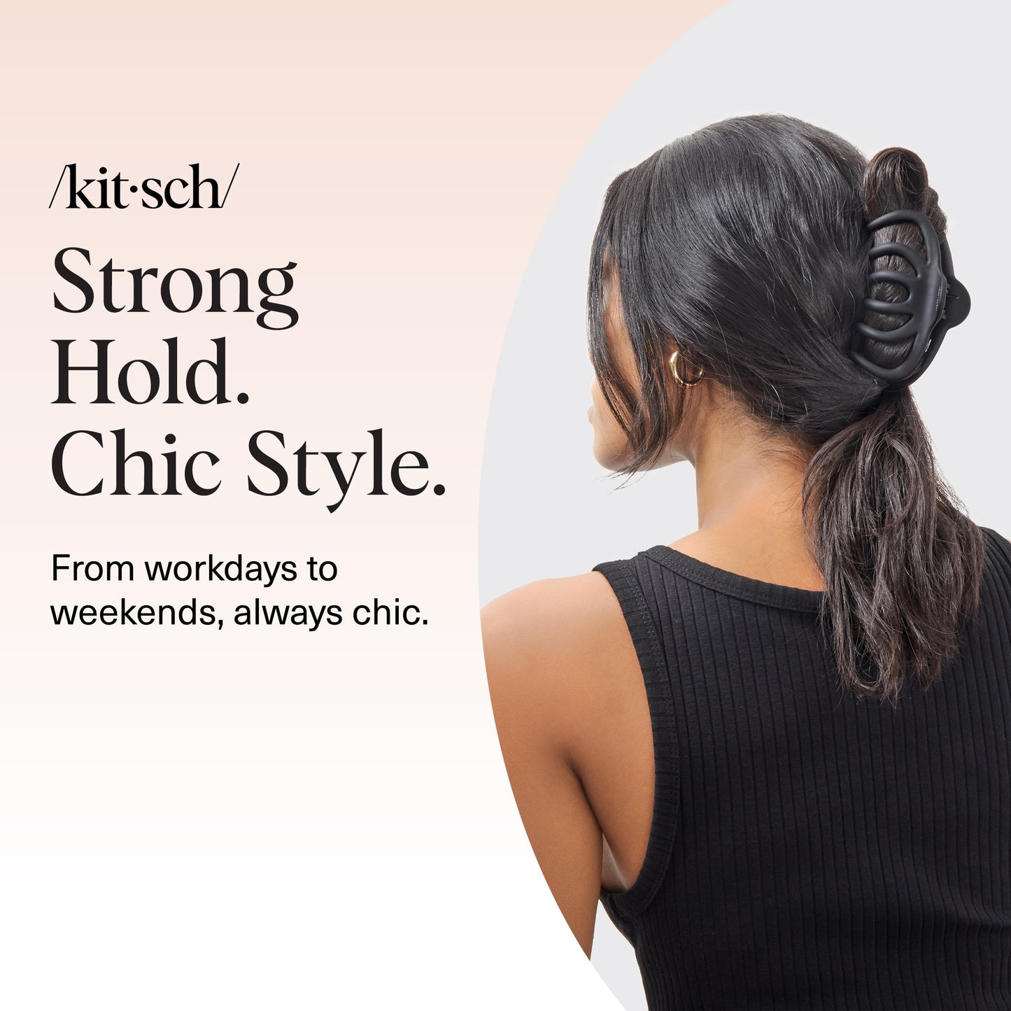 Kitsch Octopus Claw Clips for Women - Cute & Stylish Hair Clips for Everyday Use, Octopus Claw Clip for Thick Hair | Ideal Gifts for Women - Black & Tortoise, 2pcs