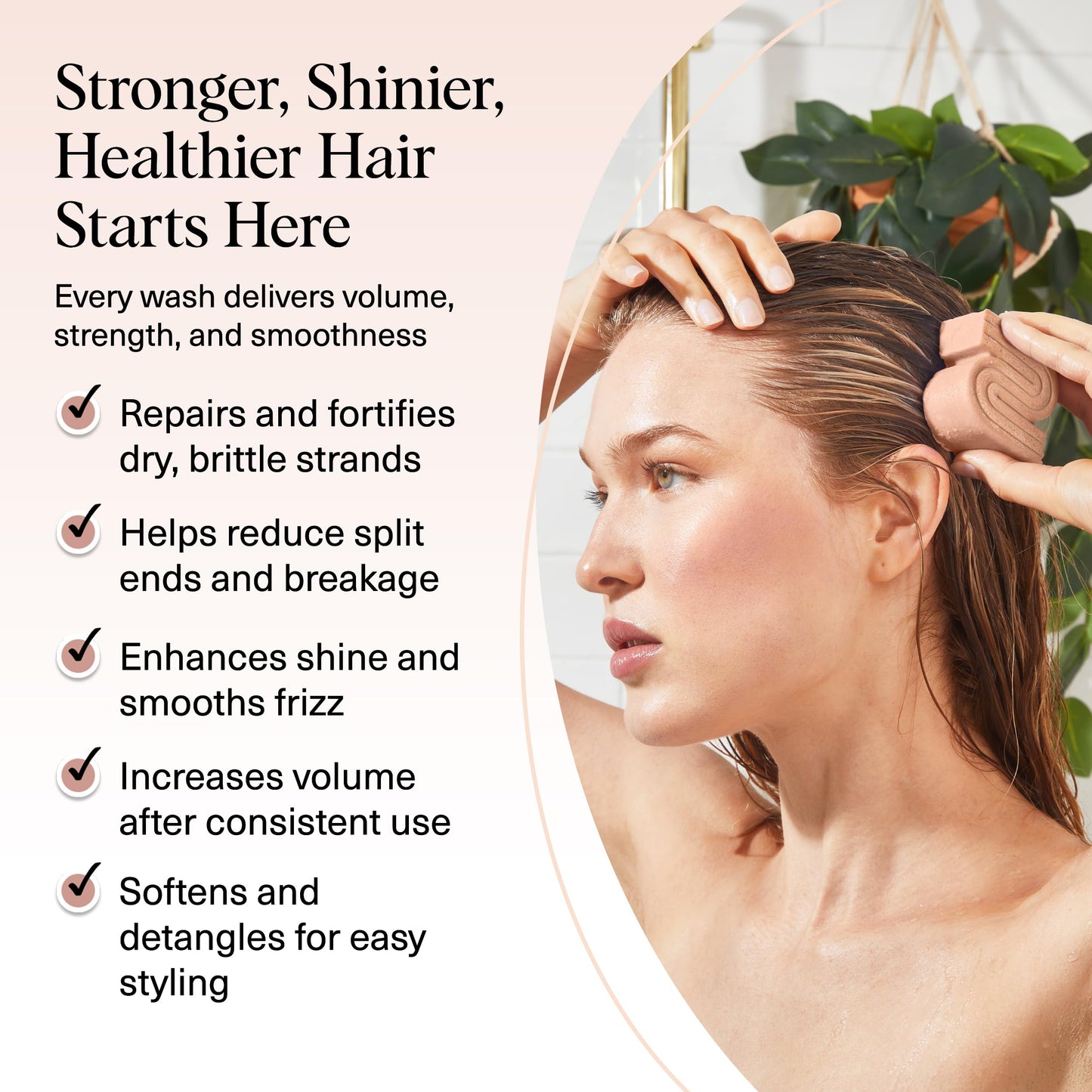 Kitsch Rice Water Shampoo Bar – Strengthening & Hair Growth Formula for Men & Women – Reduces Breakage, Boosts Shine, Vegan & Sulfate-Free, 3.2 oz