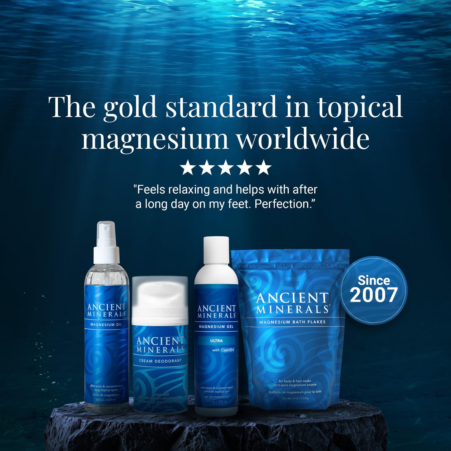 Ancient Minerals Magnesium Oil Spray Bottle of Pure Genuine Zechstein Magnesium Chloride - Topical Magnesium for Skin Application (4fl oz)