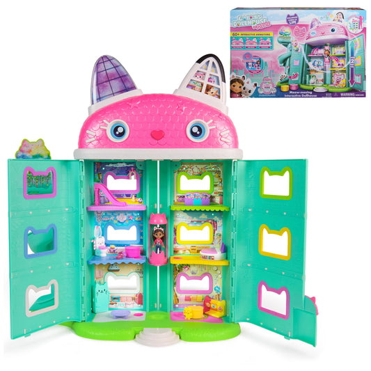 Gabby's Dollhouse: The Movie, Meow-Mazing Interactive Dollhouse, 7 Rooms, LCD Screen Eyes, Figures, Sound FX, Kids Toys for Girls & Boys Ages 3 and Up