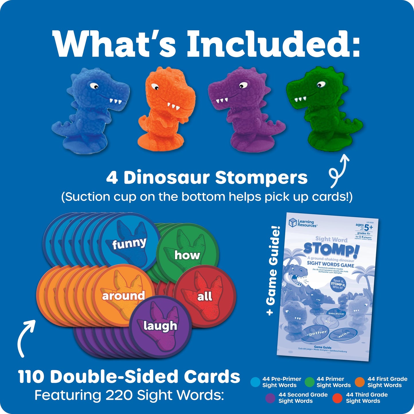 Sight Word Stomp!, Educational Indoor Games, Preschool Alphabet ,Toddler Brain Toys, Toddler Preschool Learning, 114 Pieces, Age 5+