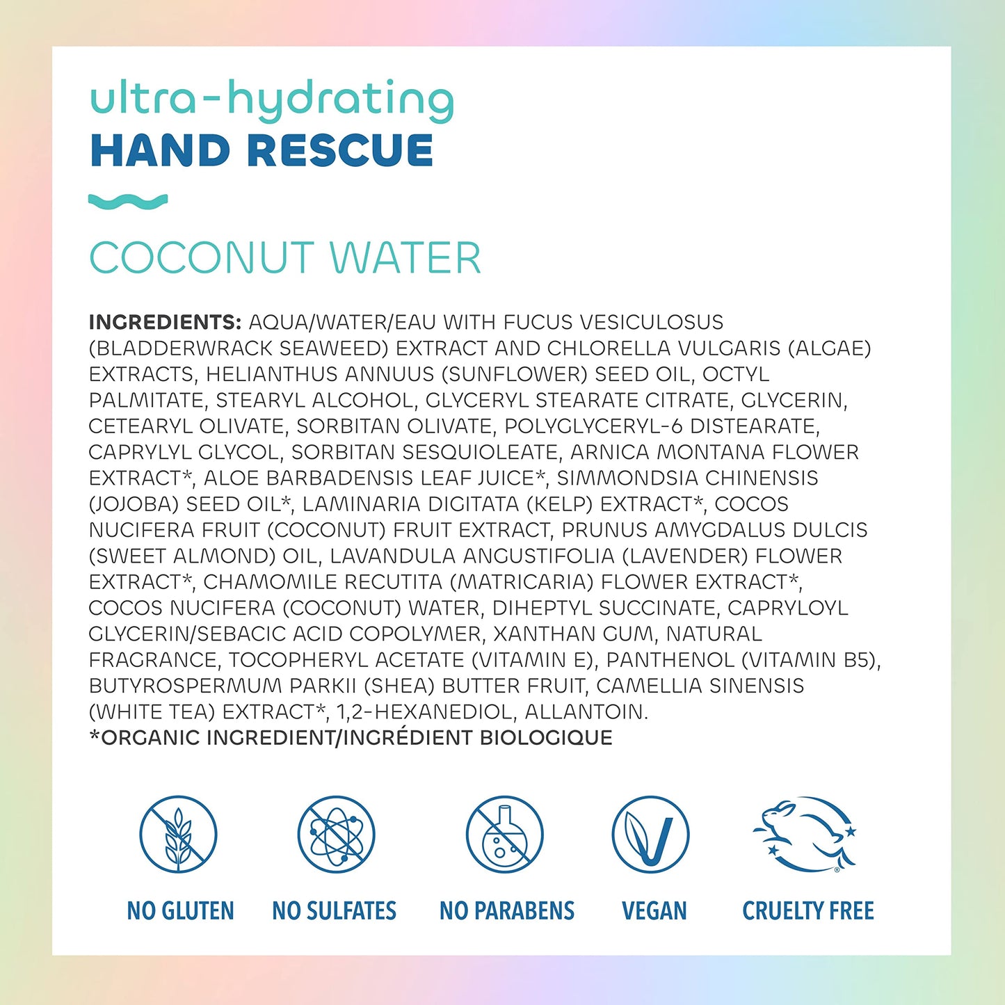 Seaweed Bath Co. Ultra-Hydrating Hand Rescue Hand Cream, Coconut Water Scent, 2 Ounce, Sustainably Harvested Seaweed, Sea Kelp, Arnica