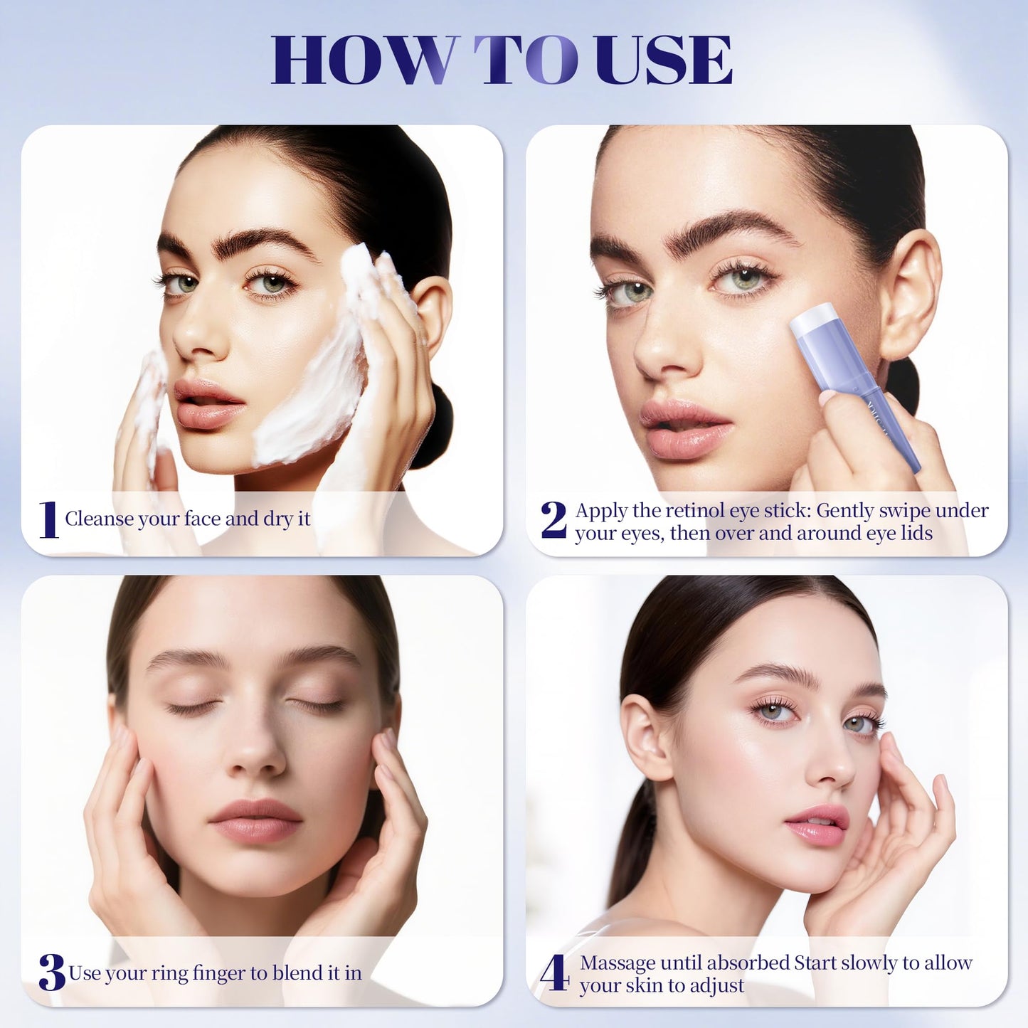 Retinol Eye Stick, Under Eye Balm for Dark Circles and Puffiness, Anti Aging Caffeine Cream Reduces Fine Lines, Wrinkles Moisturizer Stick (0.24oz/7g)