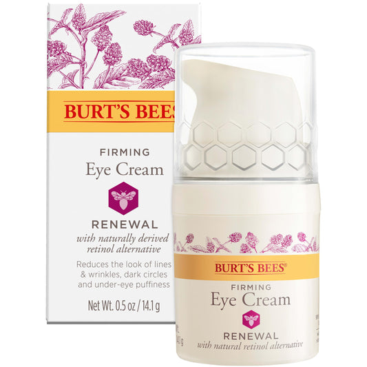 Burt's Bees Renewal Firming Eye Cream with Natural Retinol Alternative, Reduces Wrinkles, Fine Lines & Dark Circles, 99% Natural, 0.5 oz