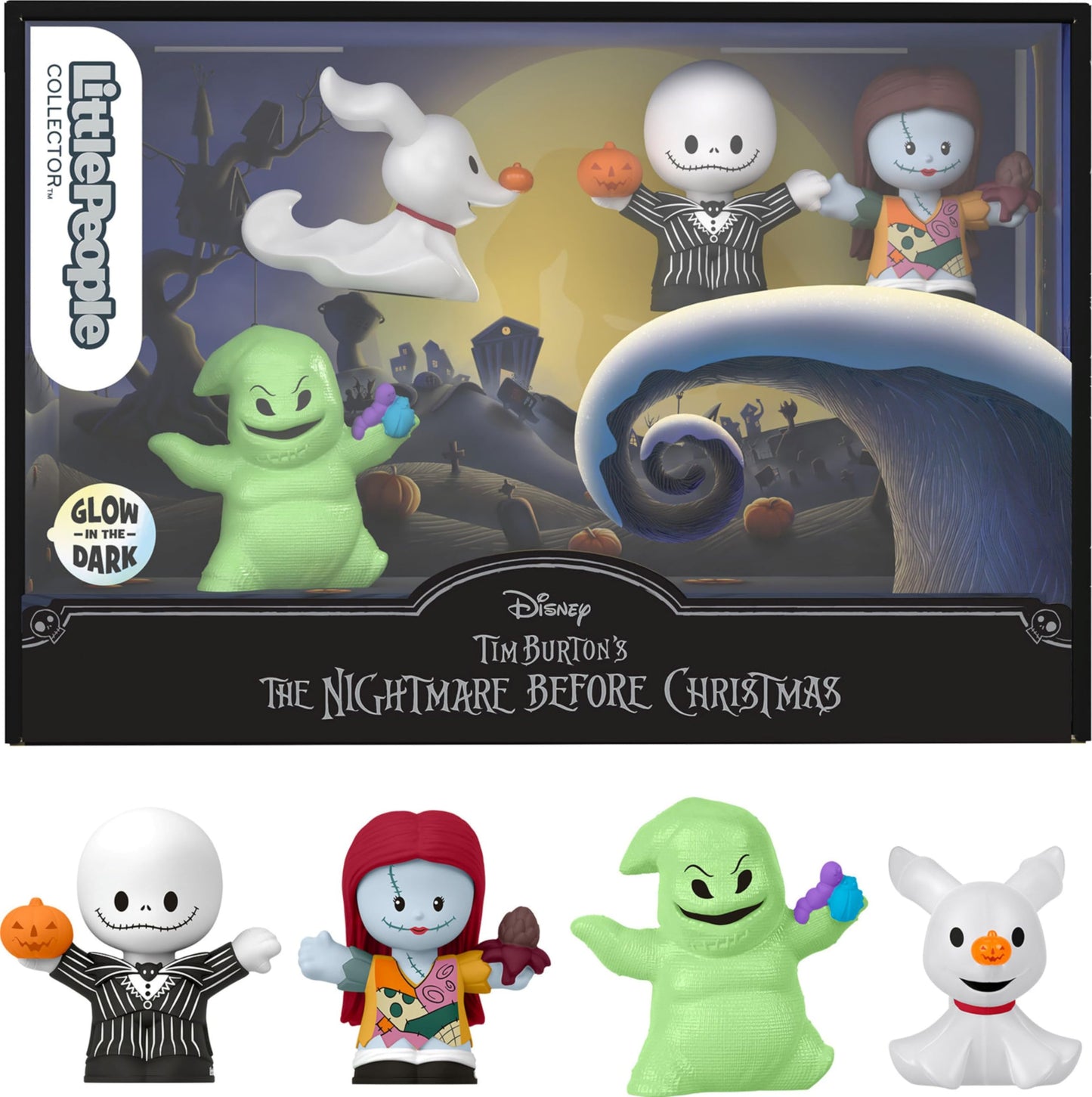 Little People Collector Disney Tim Burton’s The Nightmare Before Christmas 4-Figure Set for Fans & Adults, Display Pack (Amazon Exclusive)