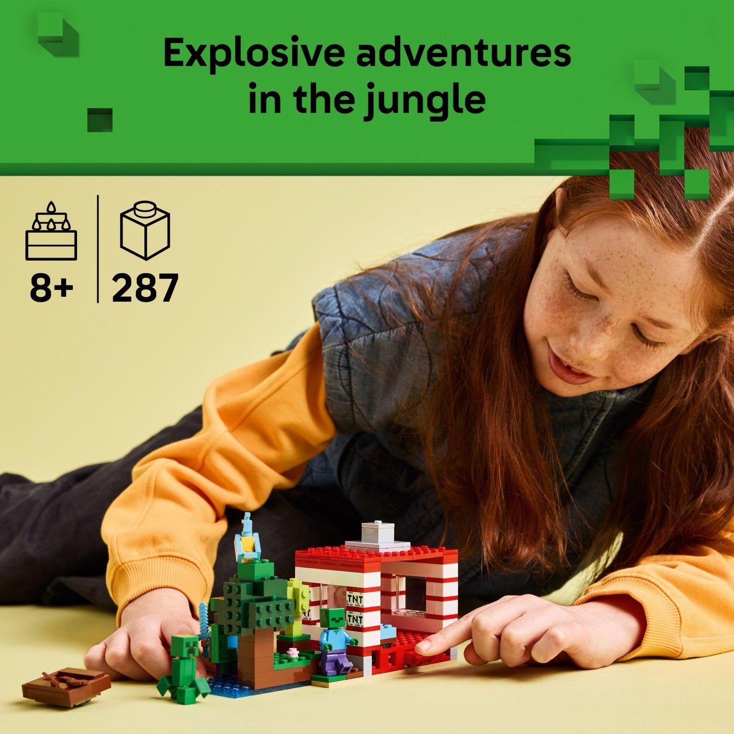 LEGO Minecraft TNT Jungle House Building Set for Kids 8+ – Collectible Toy for Boys & Girls, Birthday Gift, Video Game Fans 21275