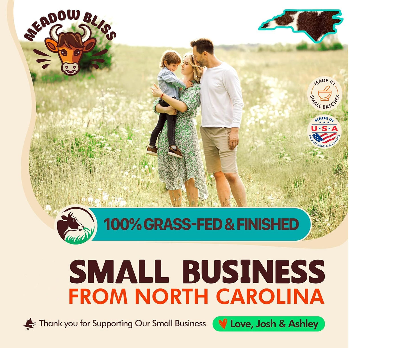 Meadow Bliss Whipped Beef Tallow Cream 2oz – 100% Grass-Fed, Organic Shea & Jojoba, Moisturizer for Eczema & Rosacea, Citrus Breeze