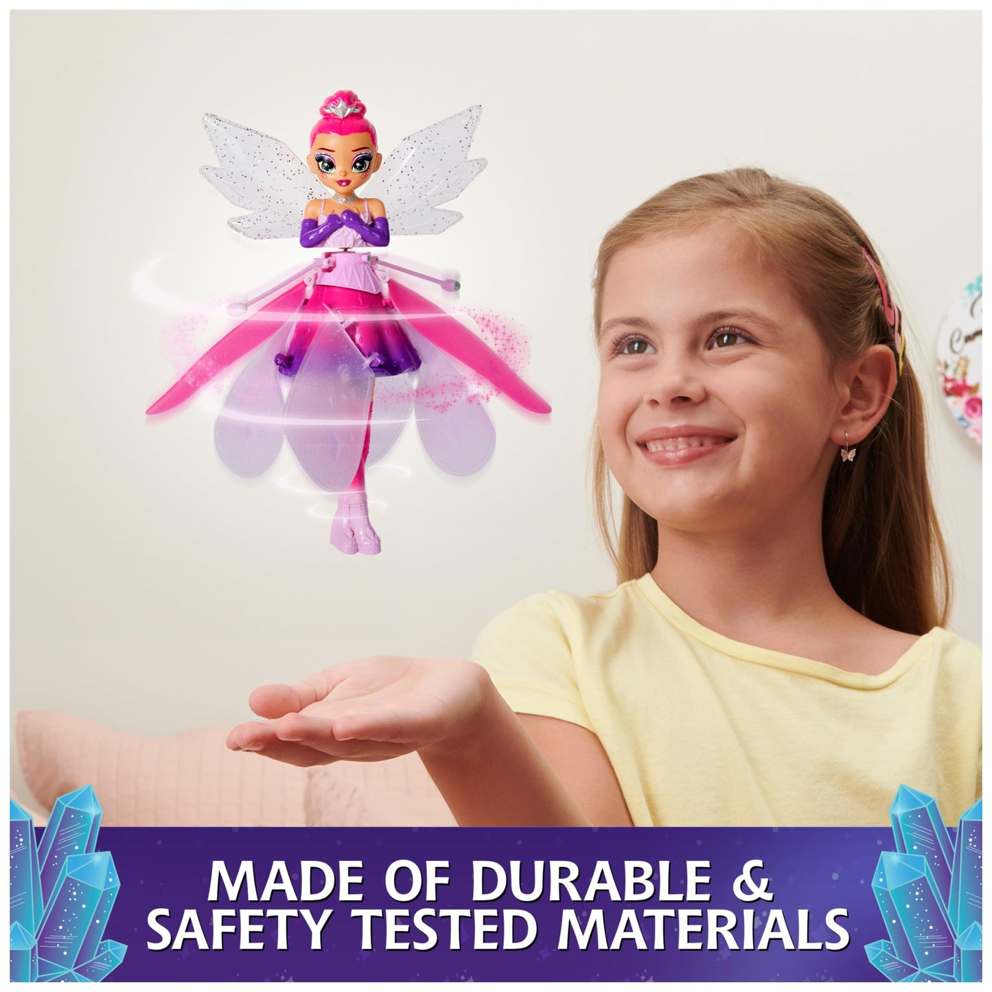 Crystal Flyers, Magical Flying Doll with Crystal Wings, Interactive Kids Toys for Ages 5 and up