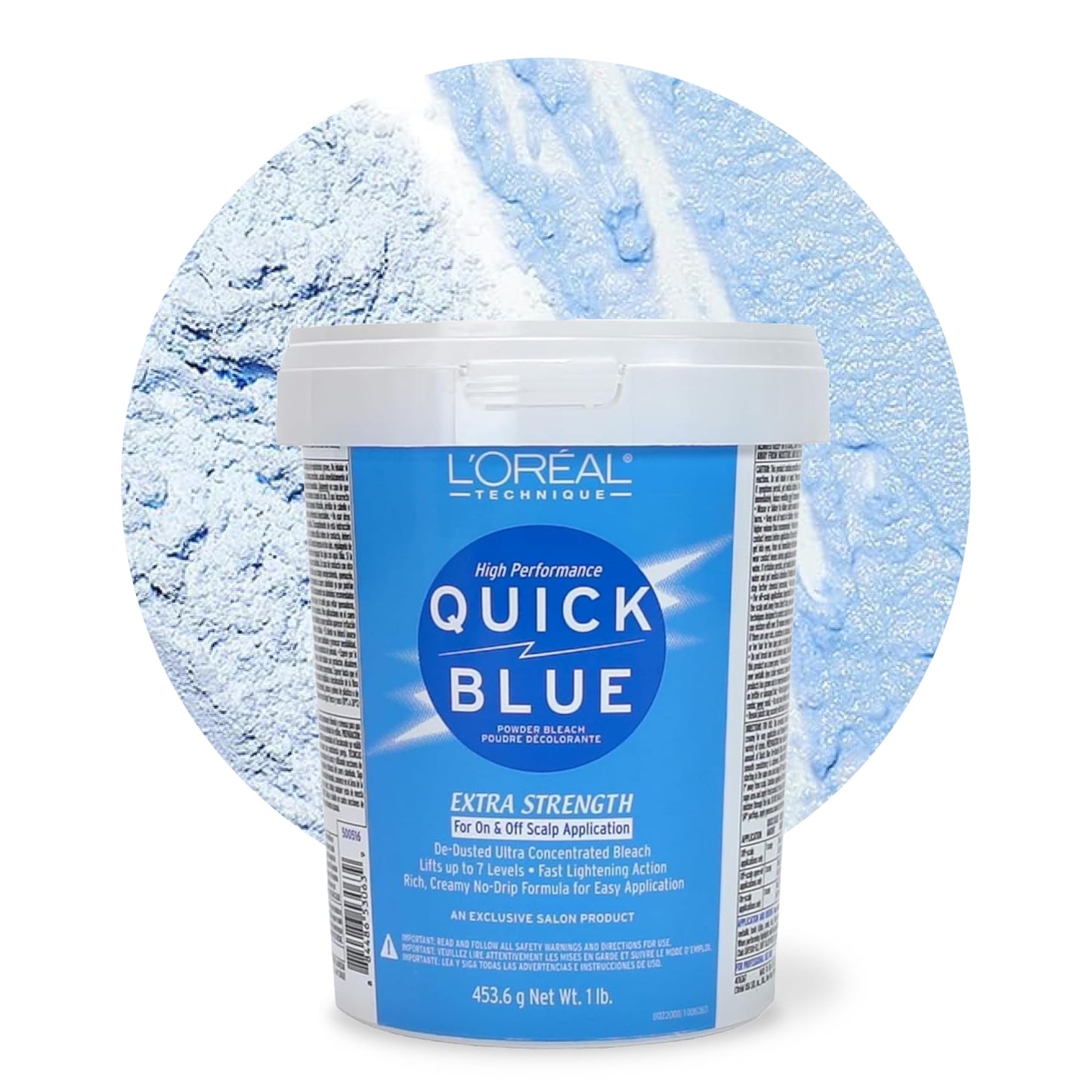 L'Oreal Quick Blue High Performance Hair Bleach Powder | Professional No-Drip Formula | Extra Strength Lightens Up to 7 Levels | 1 lb