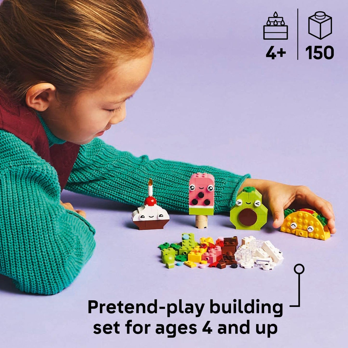 LEGO Classic Creative Food Friends Building Set, Pretend Play Food Toy for Kids 4+, Educational & Fun Birthday Gift, 11039