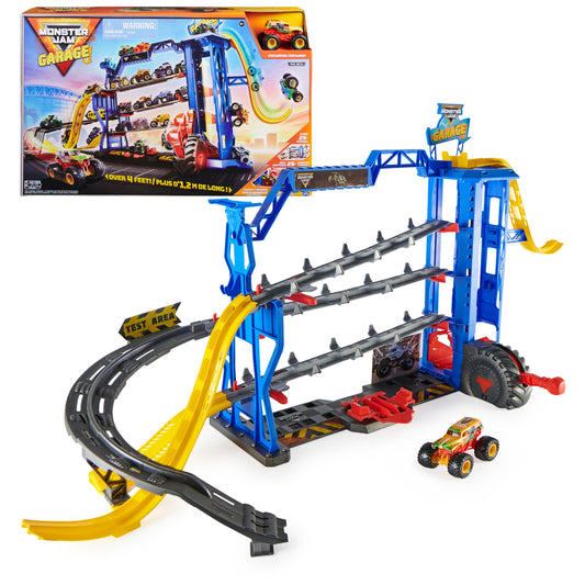Monster Jam Garage Playset and Storage with Exclusive Grave Digger Monster Truck, Lights & Sounds, Kids Toys for Boys and Girls Ages 4 and Up