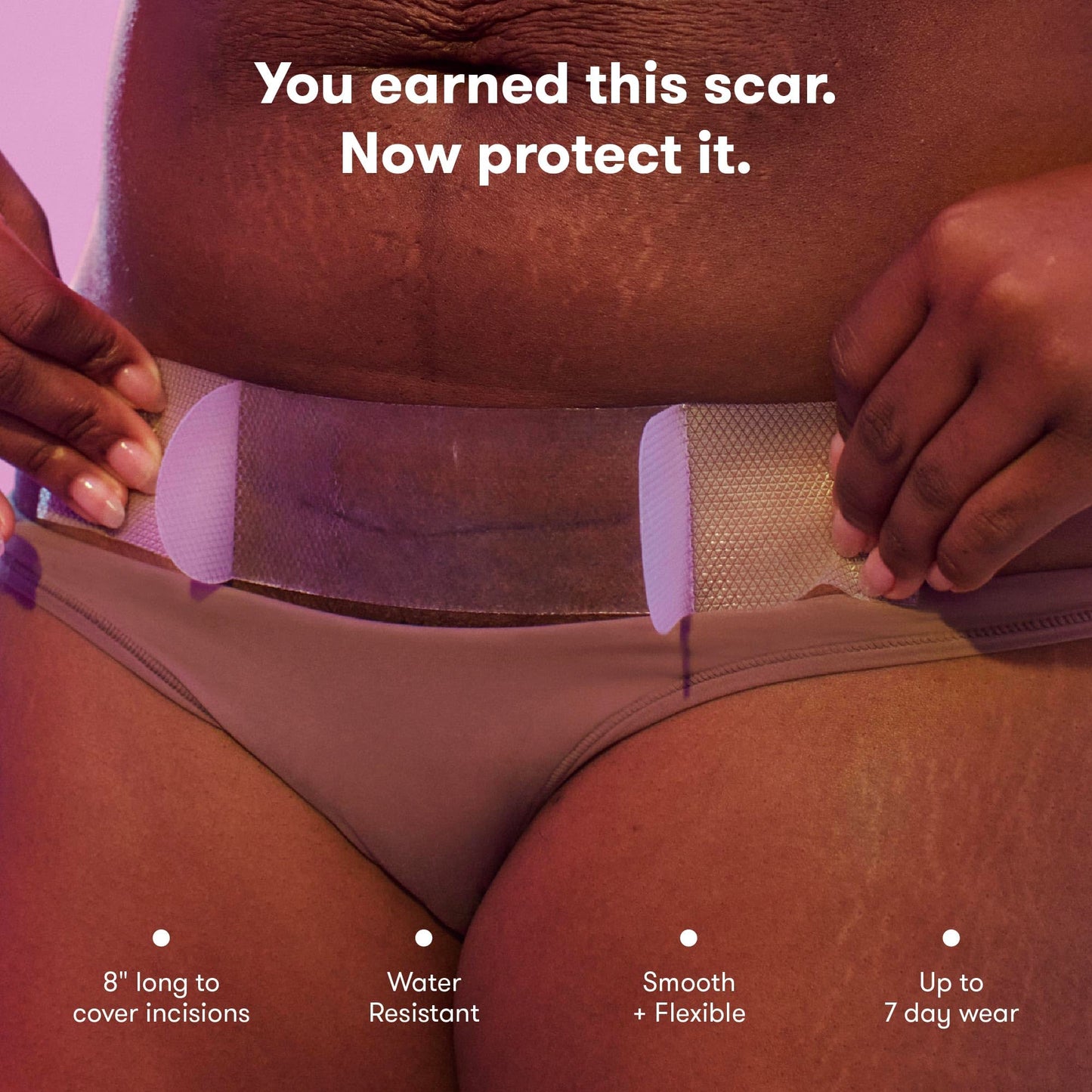 Frida Mom C-Section Silicone Scar Strips - Reusable Medical Grade Patches for C-Section Recovery, Keloid & Scar Treatment with Case & Pouch