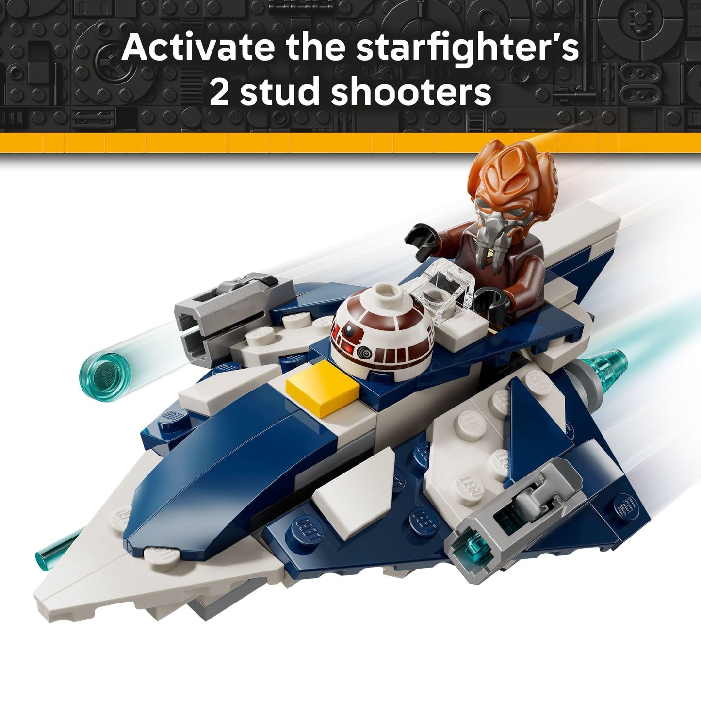 LEGO Star Wars Plo Koon’s Jedi Starfighter Microfighter Toy, Clone Wars Playset for Kids 6+, Pretend Play & Room Decor, 75400