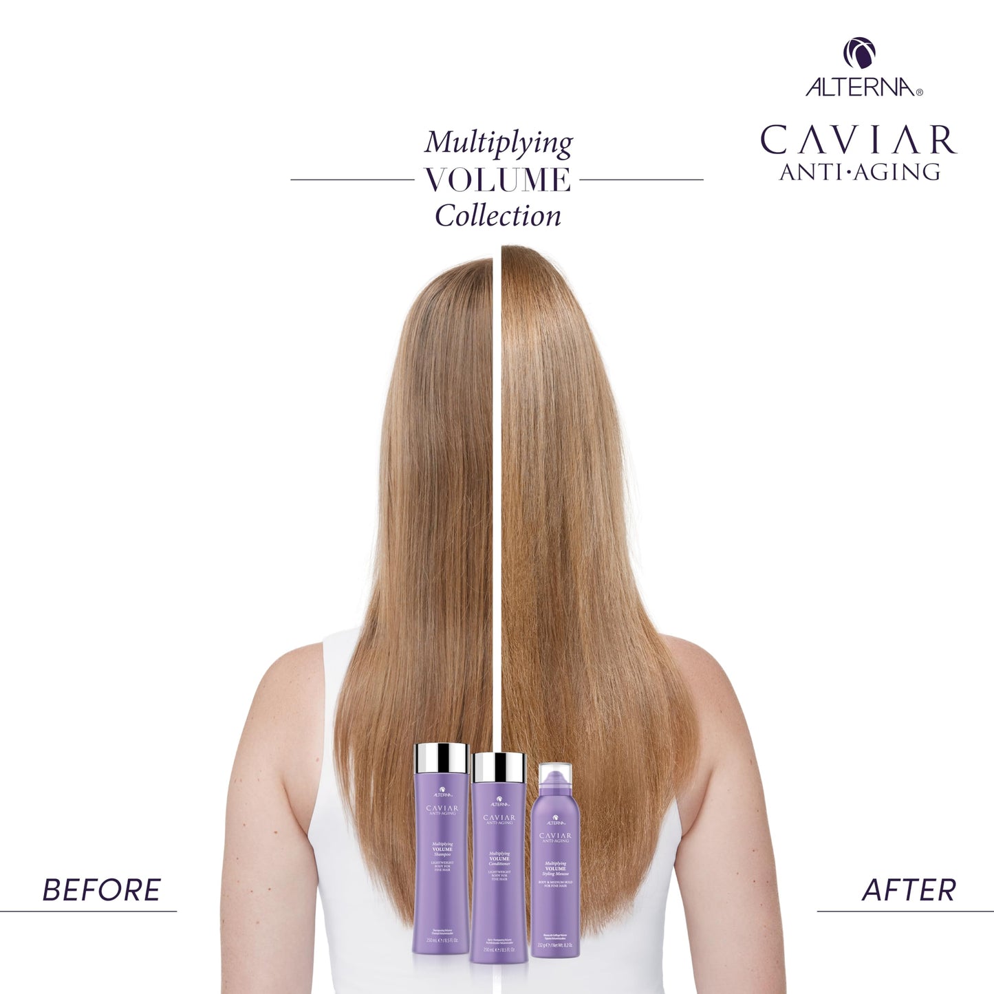 Alterna Haircare CAVIAR Anti-Aging Volume Styling Mousse 8.2 oz | For Fine, Thin Hair | Medium Hold | Adds Instant Volume & Thickness | Sulfate-Free