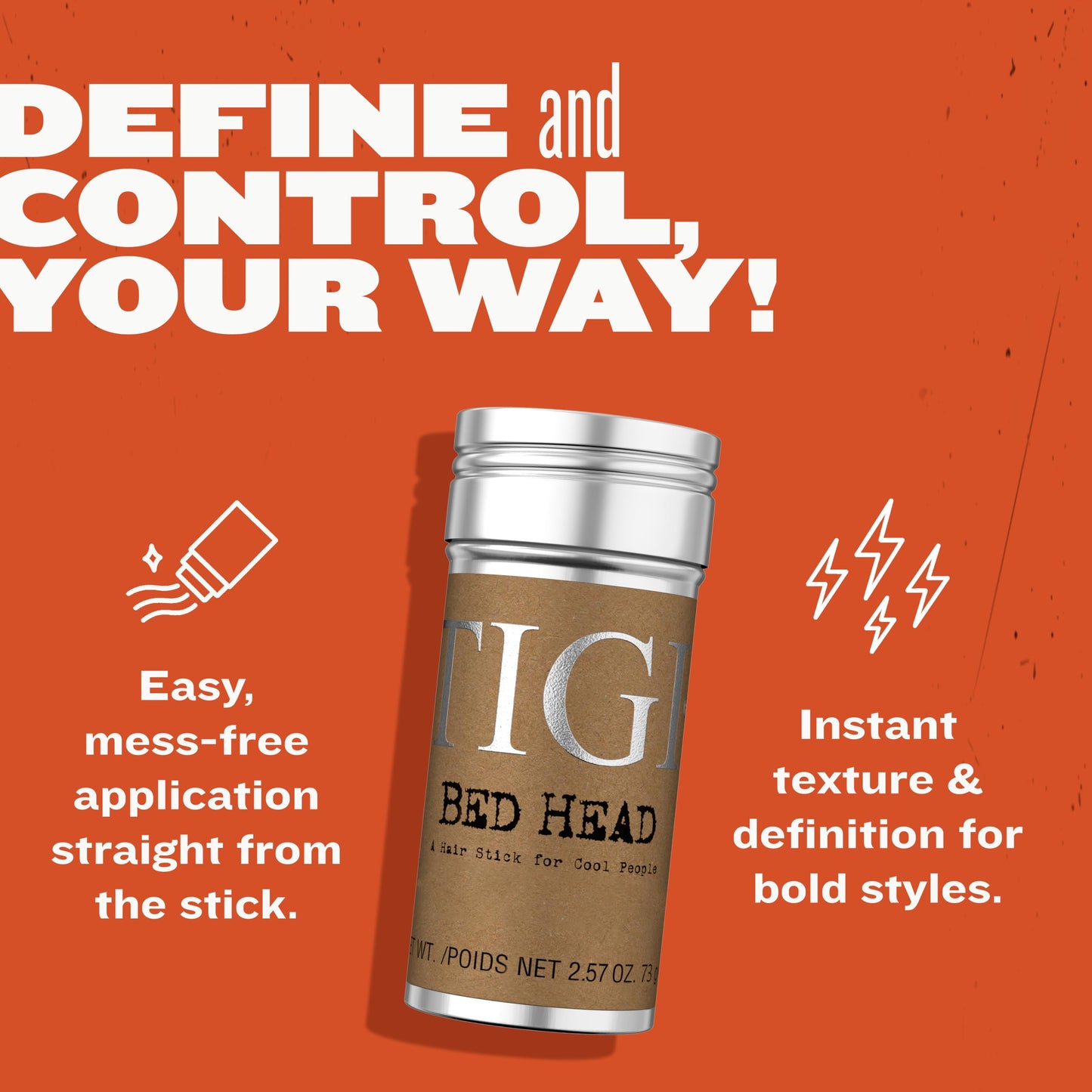 TIGI Bed Head Hair Wax Stick – Strong Hold with Triple Wax Formulation for Slick Back Hair Styling and Smoothing Flyaways, 2.57 oz