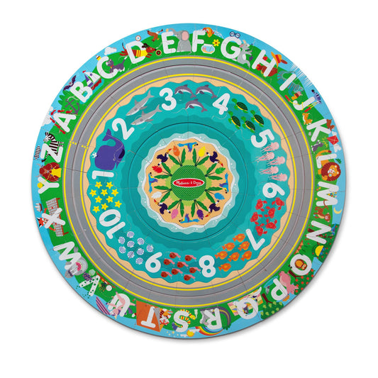 Melissa & Doug Round The Shore Tracks Cardboard Jigsaw Floor Puzzle and Wind-Up Vehicles – 48 Pieces, for Boys and Girls 4+ - FSC-Certified