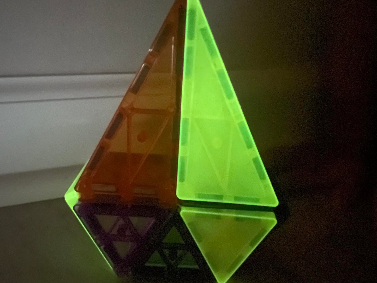 CreateOn Crayola Halloween Mini Magnetic PIP-Tiles Glow in The Dark Building Set, STEM Magnetic Travel Toys for Kids Ages 3+, 24 Pieces