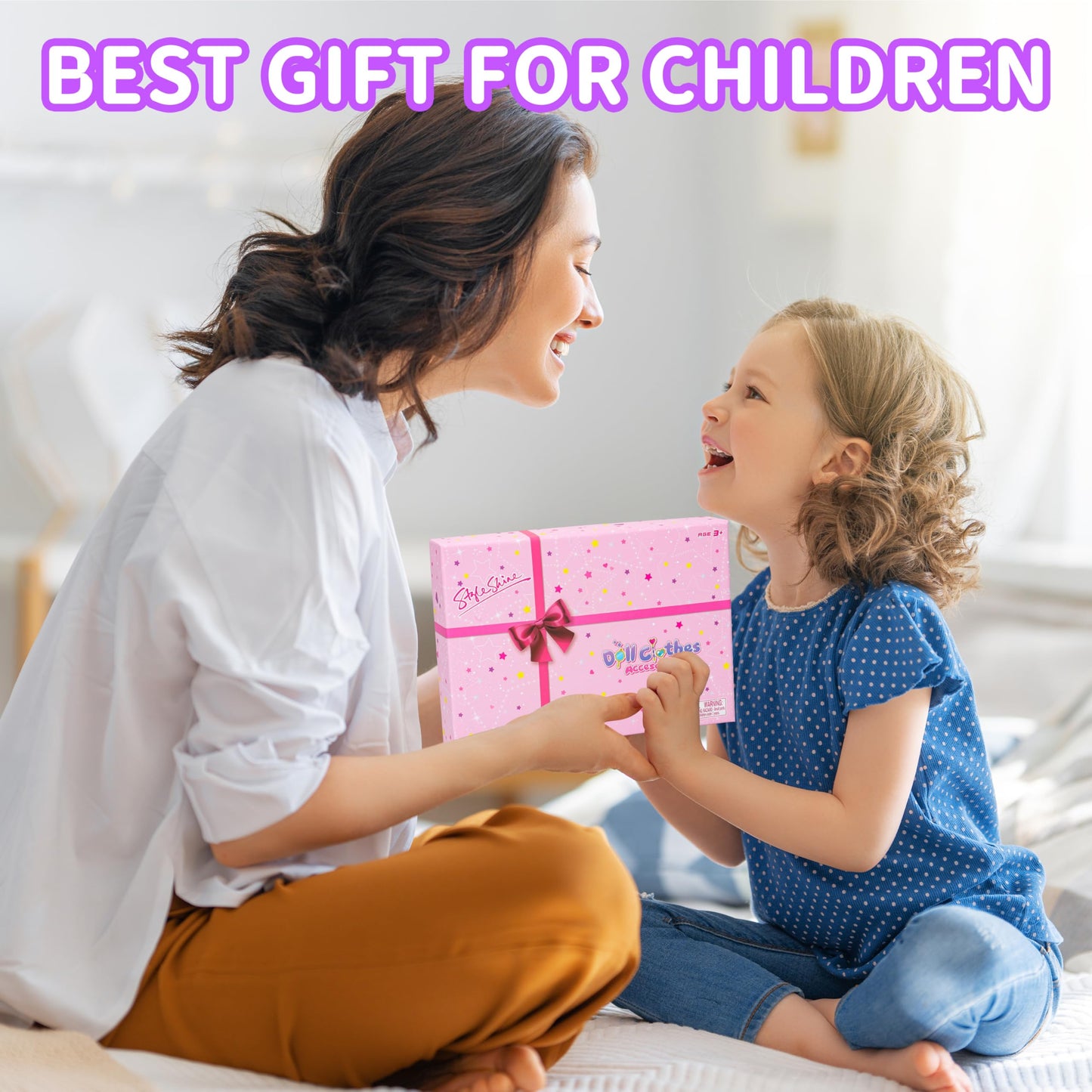 Style Shine 70-Pc Doll Clothes & Accessories Set – 6 Dresses, 2 Wedding Gowns, Casual Outfits, Shoes, Hangers & Toys for Girls