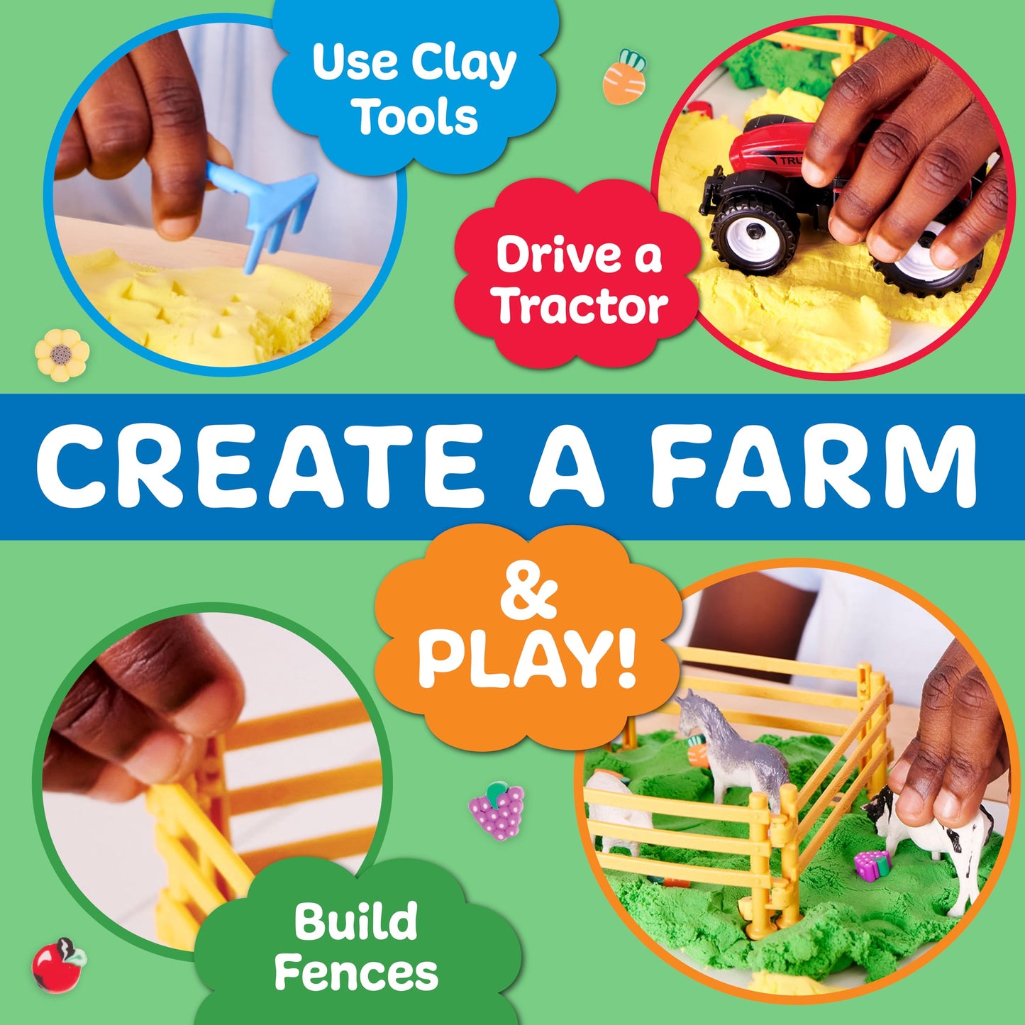 Creativity for Kids Sensory Pack: Farm, Sensory Toys for Toddlers, Pretend Play Farm Animals for Kids, Toddler Travel Toys and Activities (Ages 3+)