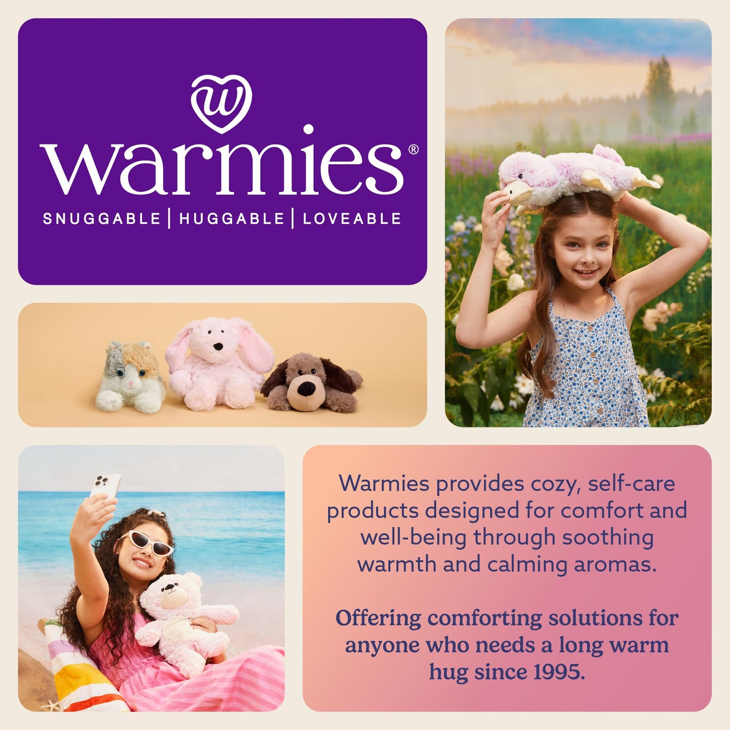 Warmies Microwavable Weighted Platypus Plush - Heated Stuffed Animal for Warmth, Comfort & Stress Relief - Soft Toy for Kids & Adults