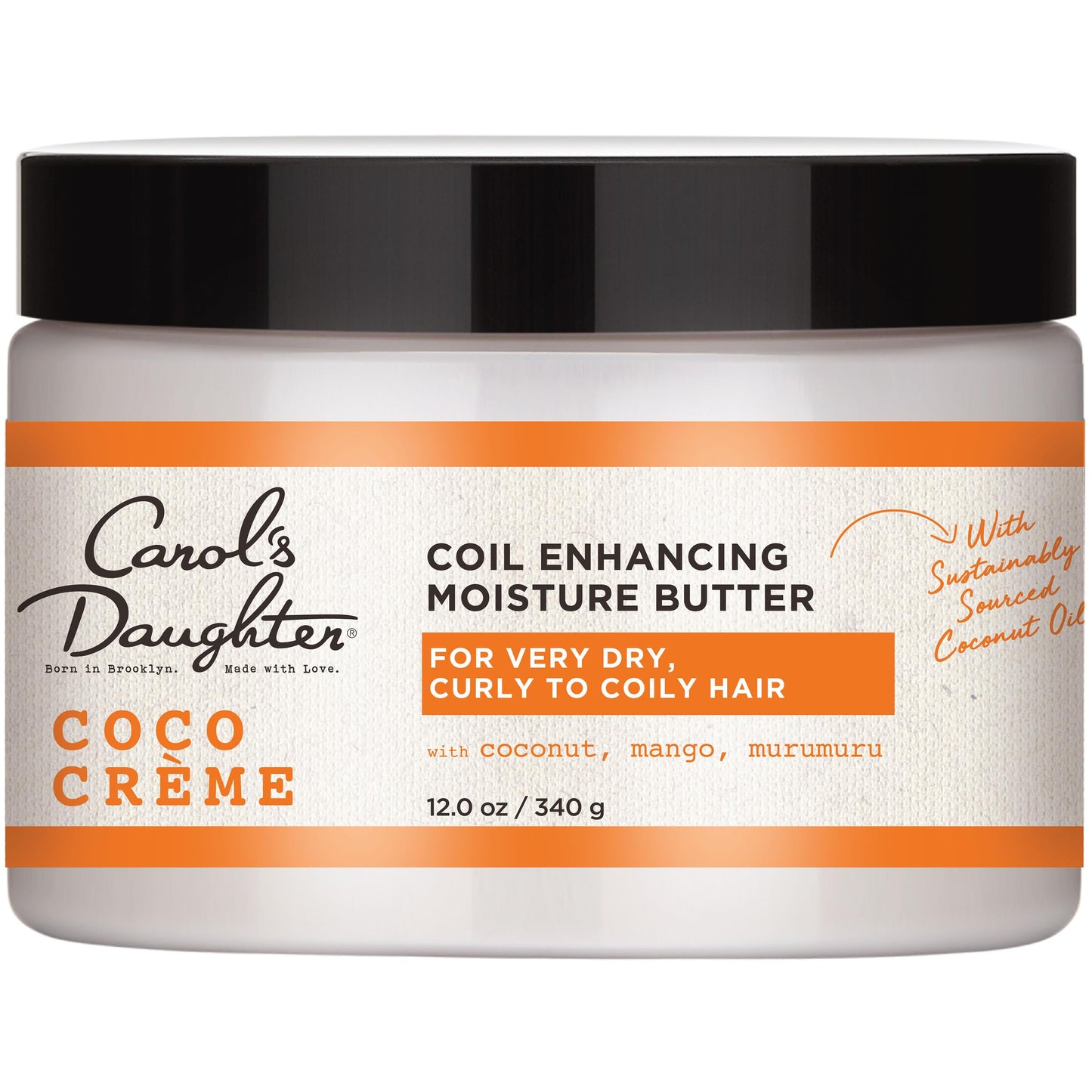 Carol's Daughter Coco Crème Coil Enhancing Moisture Butter with Coconut & Mango Butter for Very Dry Curly Hair, Paraben & Silicone Free, 12 oz