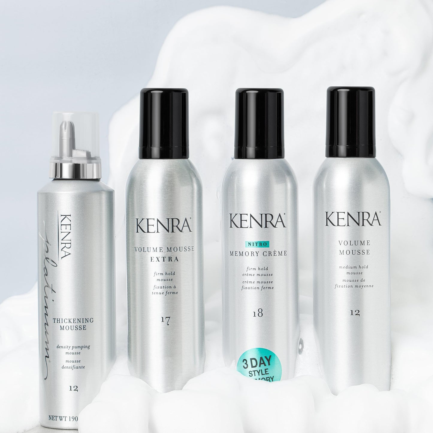 Kenra Platinum Thickening Mousse 12 | Volumizing Foam Adds Fullness & Body | 48Hr Humidity & Heat Protection | Plumps Hair Up to 150% | 6.7 Oz