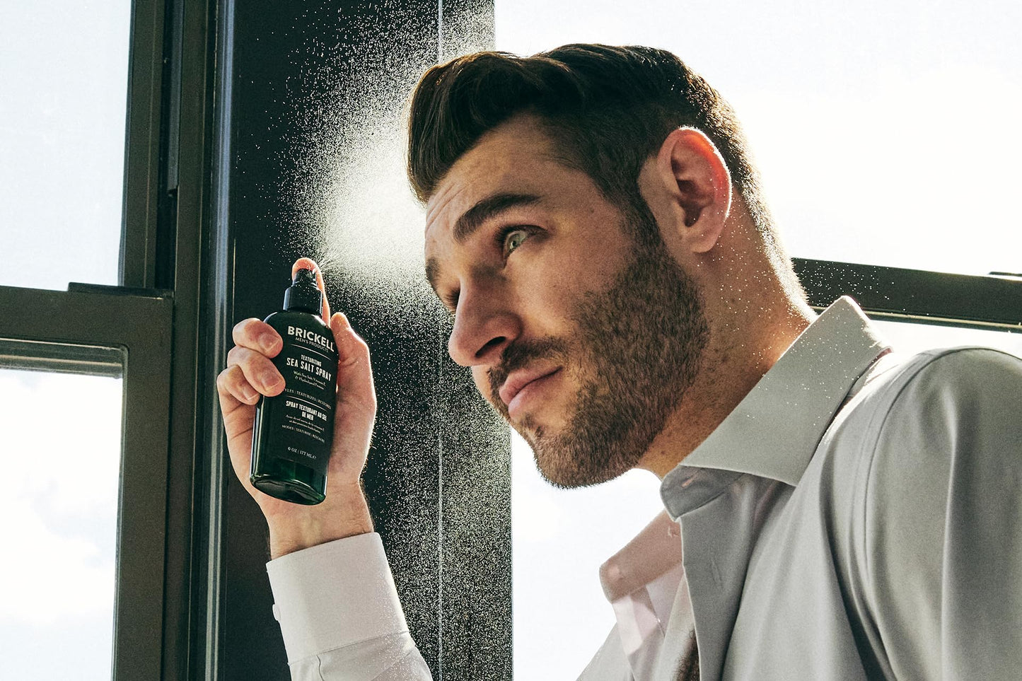 Brickell Men’s Sea Salt Spray for Hair – Natural & Organic Texturizing Spray, Alcohol-Free, Adds Volume & Beach Waves, 6 oz